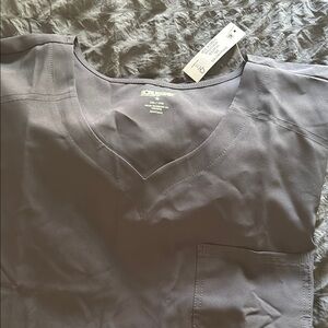 Cherokee Charcoal V-Neck Scrub Top